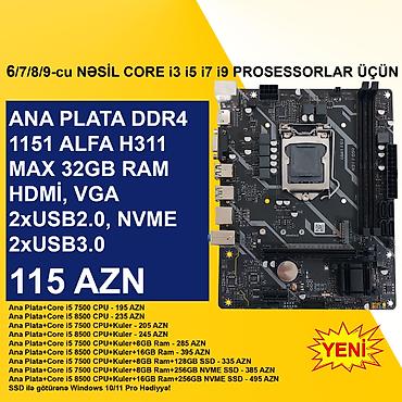 Ana platalar: Kompüter üçün Ana Platalar ⭐DDR3 LGA 1155 Alfa H61 (Yeni) - 55 AZN — 3