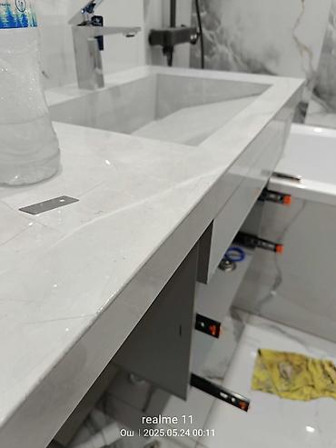 office table: Раковина для ванной, Особенности: Матовое, Квадратная форма, Материал: Искусственный камень — 7