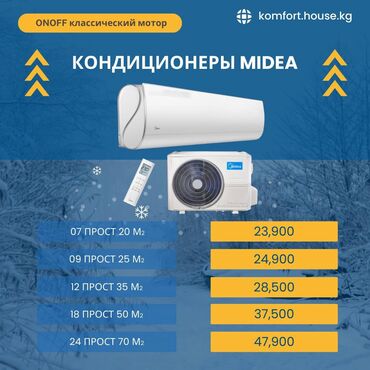 Кондиционеры: Кондиционер Midea Напольно-потолочный, Классический, Вентиляция, Обогрев, Охлаждение