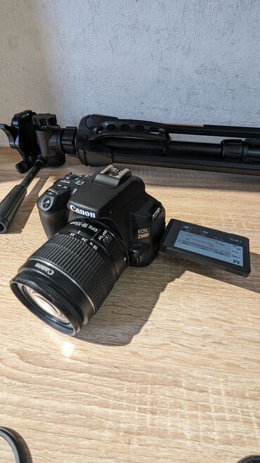 Фотоаппараттар: Продам свою камеру Canon 250d, в комплекте штатив, флешка 64гб, uv