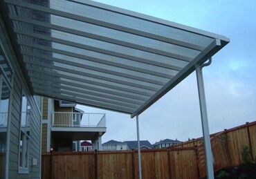 Naveslər, markizlər: Dekorativ metal konstruksiyalı polikarbonat örtüklər – həyət, giriş — 6