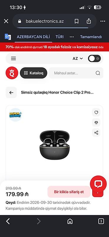 honor earbuds 2 lite: Məhsul: Honor Choice Earbuds Clip 2 Pro simsiz qulaqlıqlar — 1