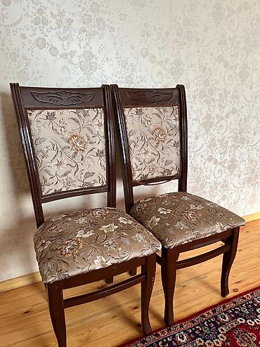 Stullar: Qonaq otağı üçün, İşlənmiş, Qatlanmayan, rəng - Bej Stul — 1