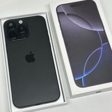 Apple iPhone: IPhone 16 Pro Max, Б/у, 256 ГБ, Черный, Зарядное устройство, Коробка, 100 %