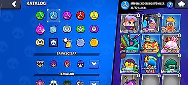 retro konsol: Brawl stars hesabıdı 26k kupası var 43 ender kostüm,33süper ender — 3
