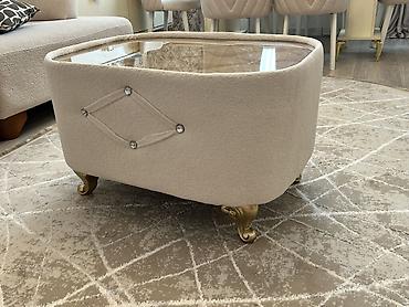 jurnalin masa: Şık salon üçün dekorativ kofe/çay masası - Dizayn: Oval-kvadrat — 1