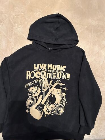 son zeng koynekleri ucun sekiller: Qara kapüşonlu svitşot – “Rock’n’Roll / Live Music” dizaynı - Rəng
