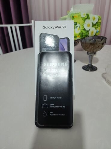 телефоны виво: Samsung Galaxy A54 5G, Б/у, 128 ГБ, цвет - Черный, 2 SIM
