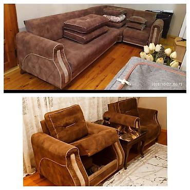 Kunc divan ve 2eded kreslo 550azn. Her ucu acilir ve bazalidir at lalafo.az Kunc divan ve 2eded kreslo 550azn. Her ucu acilir ve bazalidir