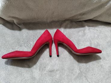 туфли на платформе замша: Туфли 37, цвет - Красный