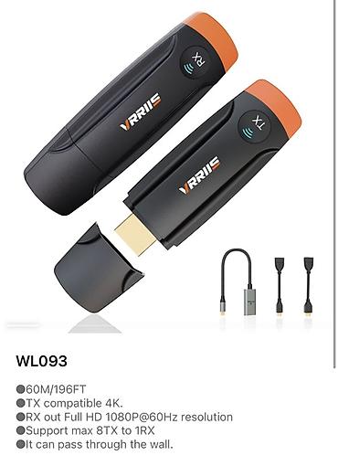 hdmi kabeli: Kabelsiz HDMI həlləri – VRRIIIS WL093 və WL094 WL093 - 60 m/196 ft — 4