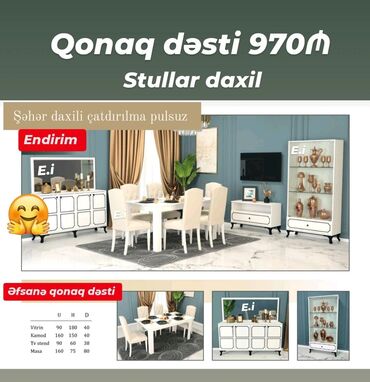 Qonaq otağı dəstləri: Komod, Masa və oturacaqlar, TV stend