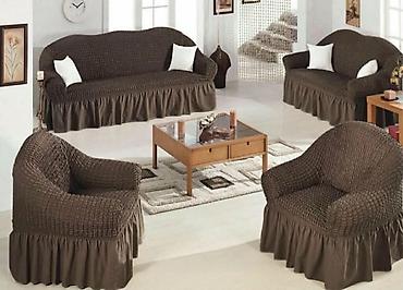 Prekrivači za nameštaj: Set rastegljivih navlaka sa karnerima – trosed, dvosed i fotelja — 8