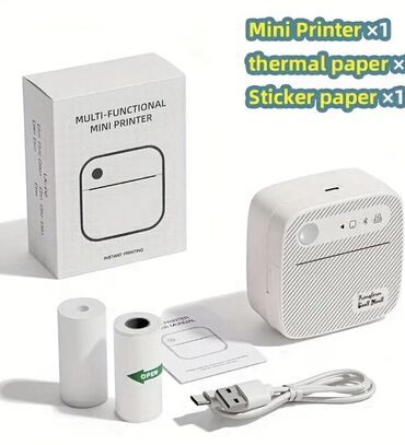 термолента для принтеров чеков 80х80х12мм арт 2082 чековая лента: Mini printer . Rəsmi sertifikası ilə birlikdə satılır. İstənilən cür