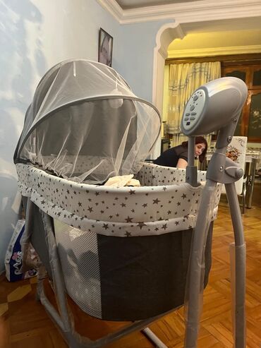 Nənnilər: Elektrikli beşik/ayaqlı körpə beşiyi - Sallaq konstruksiyalı möhkəm — 10