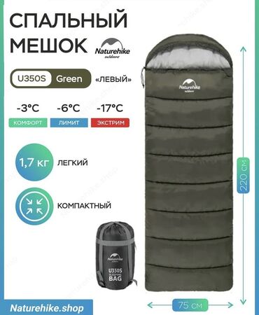 книга по географии 7 класс: Спальный мешок Naturehike u350s коричневый цвет, молния слева Данный