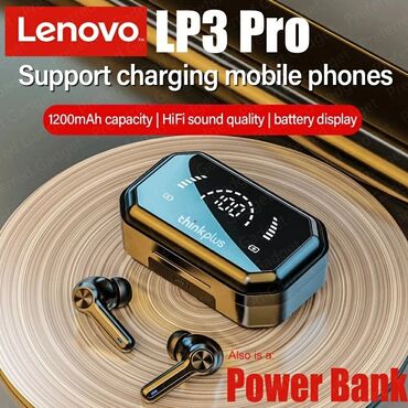 qulaqcıq iphone: Orijinal Lenovo LP3 Pro bağlı qutuda. Qaraçuxurda
