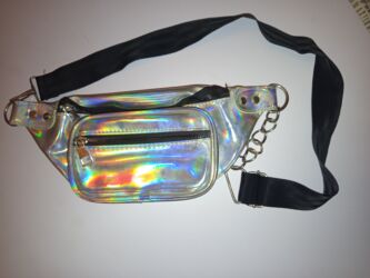 gümüşün qramı qiyməti 2022: Holoqram effektli bel/çiyin çantası (fanny pack) - Parlaq
