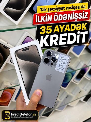 IPhone 15 Pro, 128 GB, Natural Titanium, Zəmanət, Kredit, Simsiz şarj