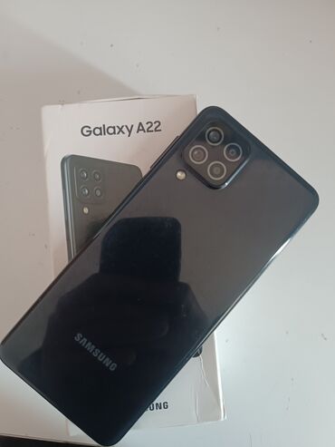 телефон fly mc100 блок питания: Samsung Galaxy A22, 64 GB, rəng - Qara, Barmaq izi