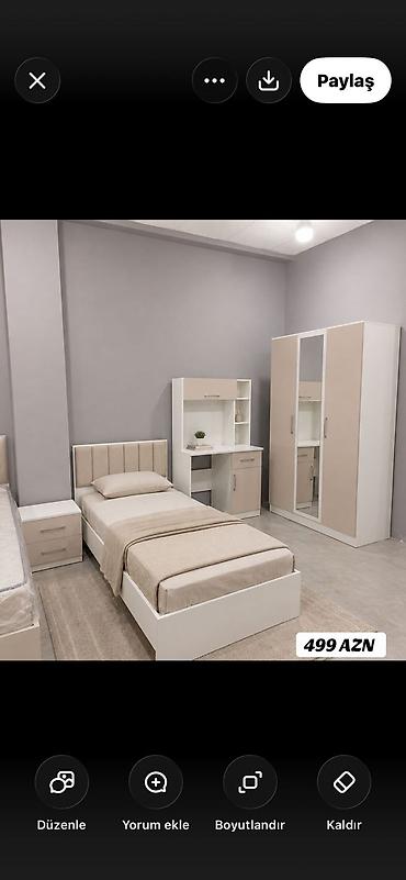 Мебель: Uşaq/yeniyetmə otağı üçün tam mebel dəsti Tərkibi: - Tək nəfərlik — 1