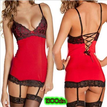 guess tasna o do: Prelep sexy babydoll crvene boje sa crnim cipkanim radom i sa