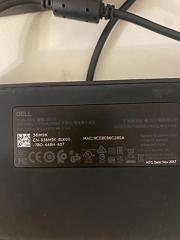 dell noutbuk: Dell D3100 USB 3.0 Docking Station Xüsusiyyətlər: - Model: Dell D3100 — 3