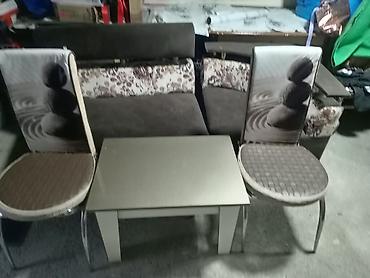 2 nəfərlik taxt dosəyi: Mebel dəsti - Geniş iş/servis masası: ağ rəngli, üst hissədə çoxgözlü — 3