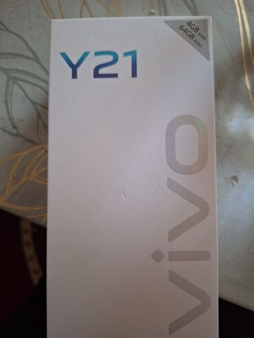 телефон realmi: Vivo Y21, Жаңы, 64 ГБ, түсү - Кызгылт көк, 2 SIM