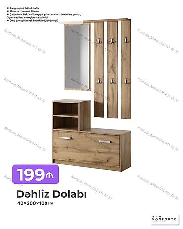 Ev və bağ: Dəhliz dolabı – 40×200×100 sm - Material: 18 mm laminat - Rəng — 1