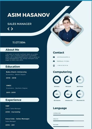 qapaq və tıxac dəstləri: CV hazırlanması Müasir üsulda CV hazırlanması üzrə xidmət göstərilir