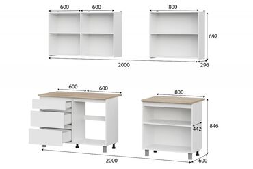 Кухонные гарнитуры: Кухонный гарнитур, Новый, ДСП, Самовывоз, Платная доставка — 13
