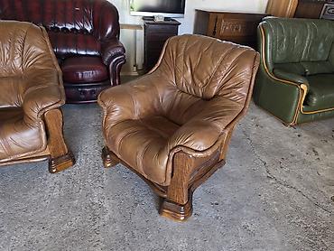 Stilske garniture: Kožna garnitura za dnevnu sobu – 1 - Sastav: trosed i dve fotelje - — 6