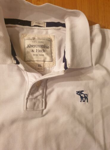 ralph lauren polo majice: T-shirt Abercrombie Fitch, L (EU 40), XL (EU 42), color - White