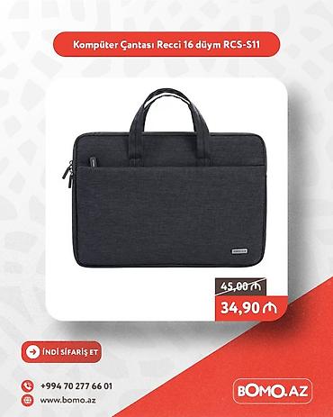 Ноутбуки и аксессуары: Yüksək keyfiyyətli. 🔥 Kompüter Çantası Recci 16 düym RCS-S11 ✅ — 1