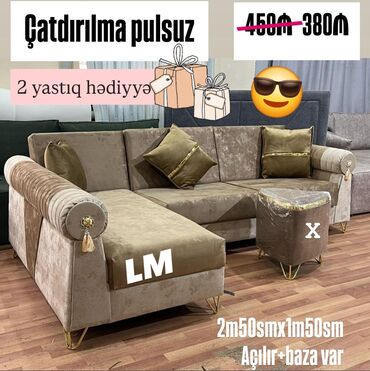Divanlar: Künc divan, Yeni, Açılan, Bazalı, Parça, Şəhərdaxili pulsuz çatdırılma