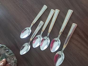 TƏZƏ 6 ədəd çay qaşığı. 12 manat. Xörək qaşığları 7 ədıdi 10 manat