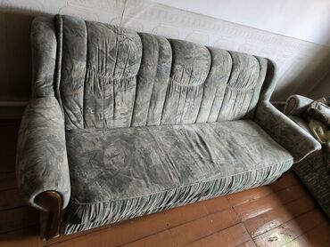 покрывала на диван: Модульный диван, цвет - Серый, Б/у
