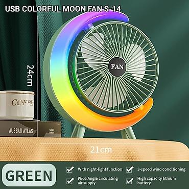 mini usb ventilator: LED işıqlı masaüstü sərinkeş S14 . ❄️ Sərinlik artıq bir zəng qədər — 9