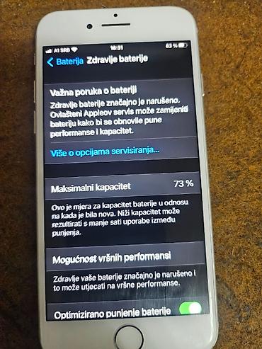 Apple iPhone: Apple iPhone 7, srebrni jako dobro ocuvan kao nov128 gbmemorija- 73% — 8
