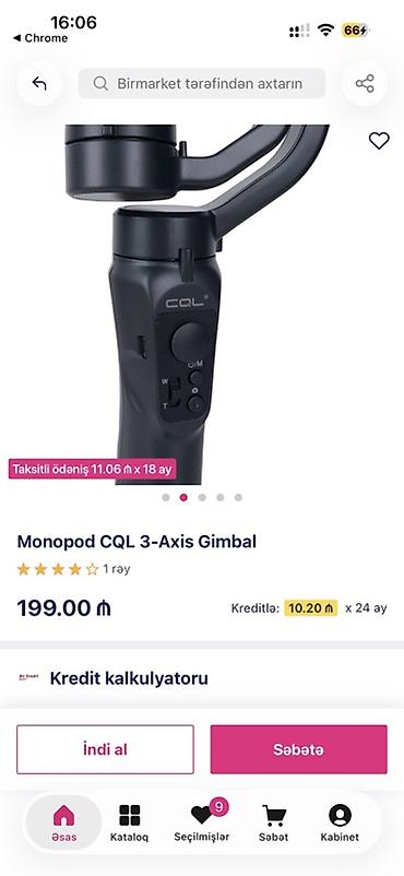 iphone xs gence: CQL 3-Axis Gimbal Monopod – smartfon üçün 3 oxlu stabilizator Təcilii — 2