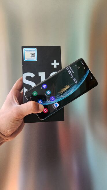telefon üçün kabro: Samsung Galaxy S10 Plus, 128 GB, rəng - Gümüşü, Barmaq izi, Face ID