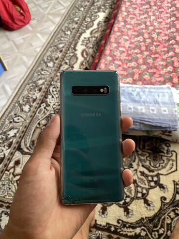 телевизор фирмы sanyo: Samsung Galaxy S10, Колдонулган, 128 ГБ, түсү - Жашыл, 2 SIM