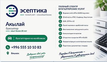 Бухгалтерские услуги | Ведение бухгалтерского учёта at lalafo.kg Бухгалтерские услуги | Ведение бухгалтерского учёта