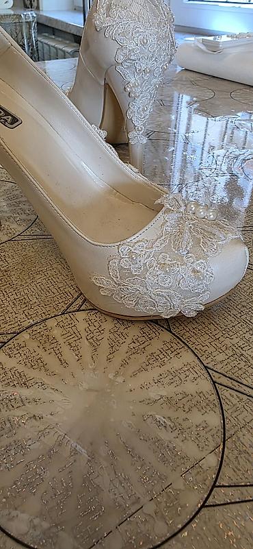eqa shoes qarayev: Gelin ayaqqabısı. Yenidir.Ağ rəngli yüksək daban qadın tuflisi - — 8