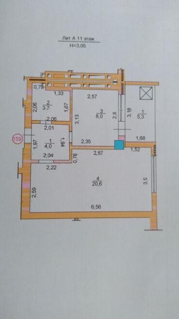 квартира город каракол: 1 комната, 44 м², Элитка, 11 этаж, Дизайнерский ремонт