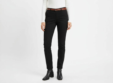 spodnie beżowe damskie chinosy: H&M, Material trousers for women, size S