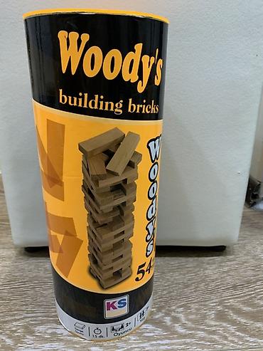 polis konstruktorlar: Taxta qüllə qurma oyunu – “Woody’s Building Bricks” Silindrik qutuda — 5