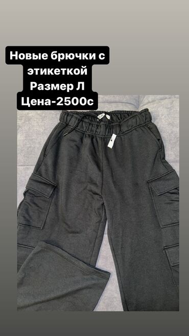 мужские штаны летние: Брюки L (EU 40), цвет - Черный