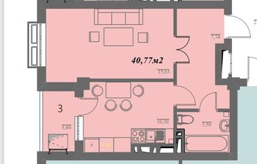 квартира патириса лумумбы: 1 комната, 41 м², Индивидуалка, 8 этаж, ПСО (под самоотделку)